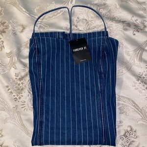 NWT forever 21 denim striped mini dress